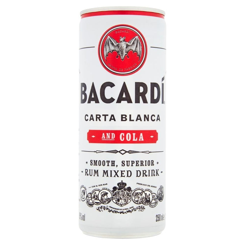 Bacardi Carta Blanca & Cola 12 x 250ml