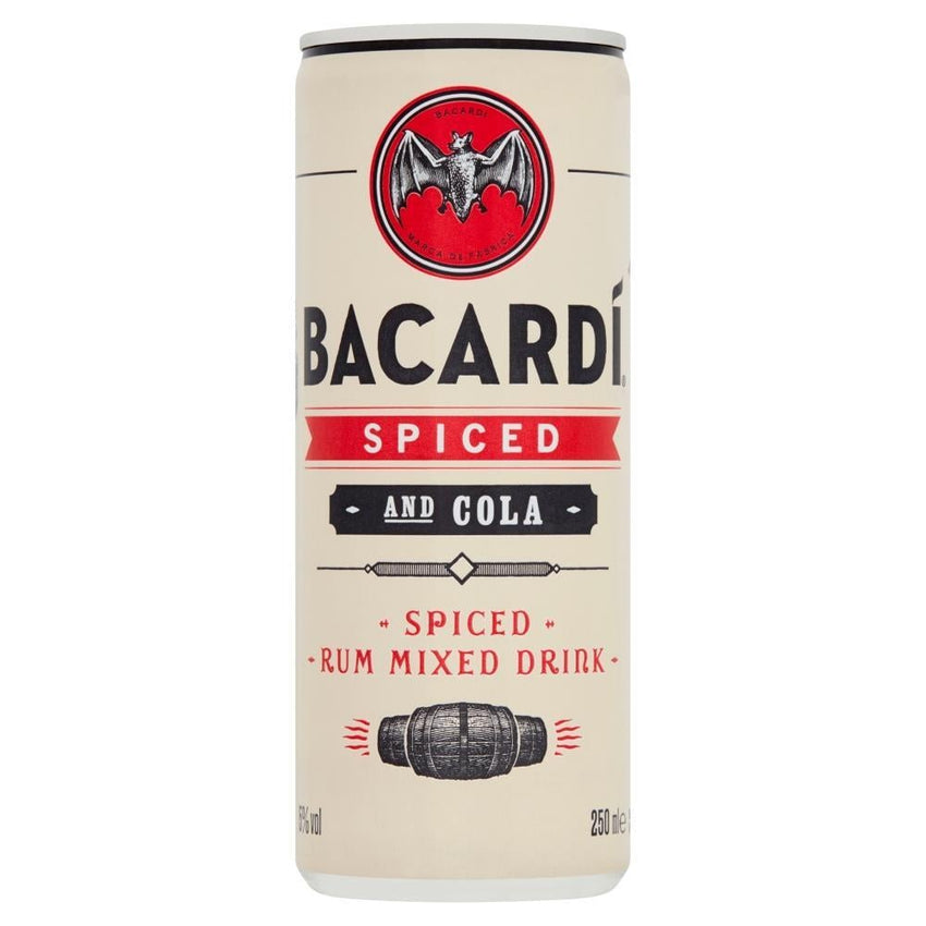 Bacardi Rum Spiced & Cola 12 x 250ml