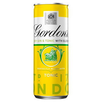 Gordon`s Gin With Tonic Elderflower Can 12 x 250ml