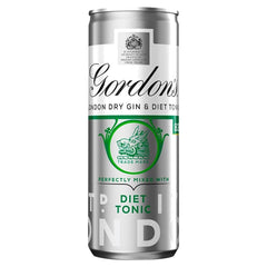 Gordon`s Gin With Slimline Tonic Can 12 x 250ml
