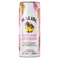 Malibu Coconut Rum & Fizzy Pink Lemonade 12 x 250ml